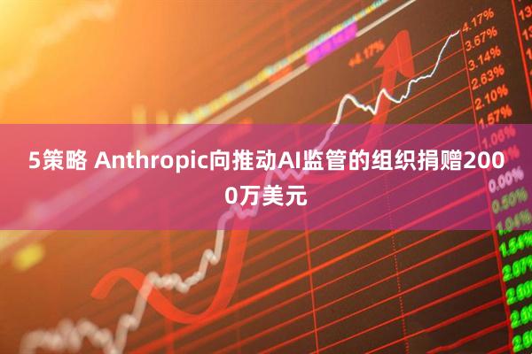 5策略 Anthropic向推动AI监管的组织捐赠2000万美元